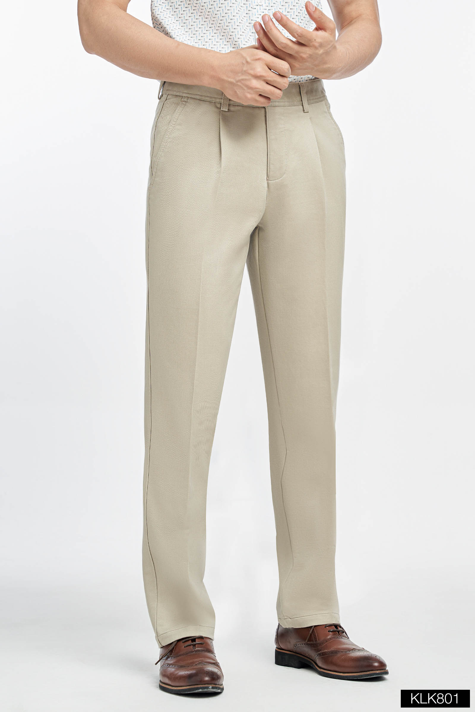 Quần kaki nam dáng trung có ly Bruno - K801